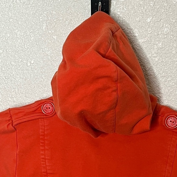 Sanctuary Orange Imperfection Hooded Zip Up Jacket Sz Med - Picture 5 of 9